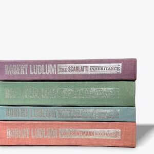 Robert Ludlum GuildAmerica 4 Book‎ Club Set Scarlatti Osterman Rhinemann Gemini